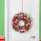 Haute Decor 26" Pre-Lit Holiday Times Red & White Ornament, Berry & Pinecone Wreath, Soft White LED Lights